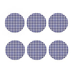 Navy And White Buffalo Check Print Coaster Set