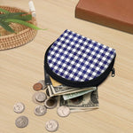 Navy And White Buffalo Check Print Coin Purse