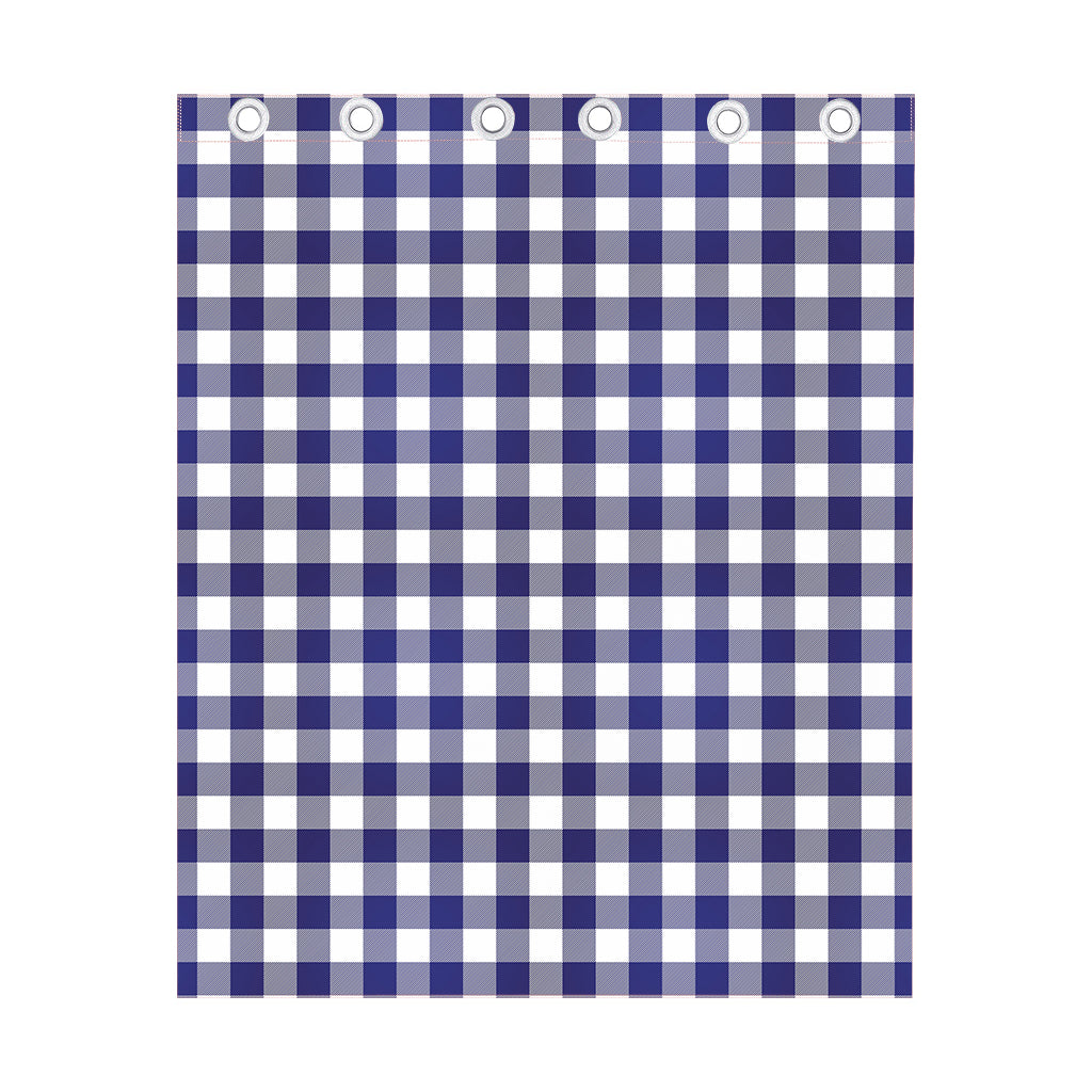 Navy And White Buffalo Check Print Curtain