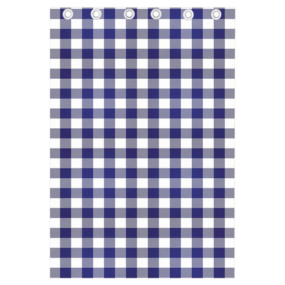 Navy And White Buffalo Check Print Curtain