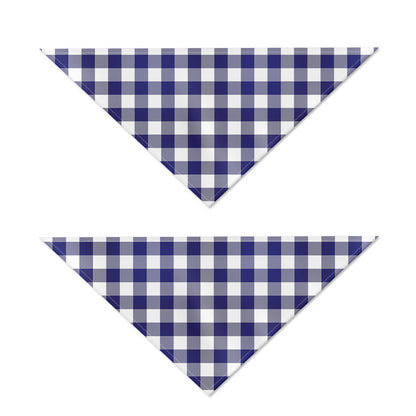 Navy And White Buffalo Check Print Dog Bandana