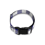 Navy And White Buffalo Check Print Dog Collar