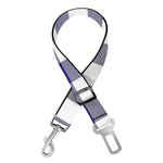 Navy And White Buffalo Check Print Dog Seat Belt