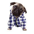 Navy And White Buffalo Check Print Dog Zip Up Hoodie