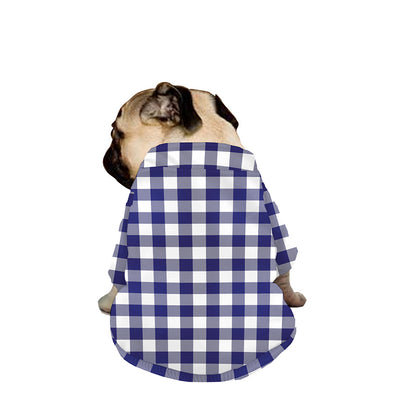 Navy And White Buffalo Check Print Dog Zip Up Jacket