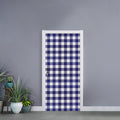 Navy And White Buffalo Check Print Door Sticker