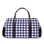 Navy And White Buffalo Check Print Duffle Bag
