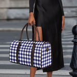 Navy And White Buffalo Check Print Duffle Bag