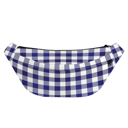 Navy And White Buffalo Check Print Fanny Pack