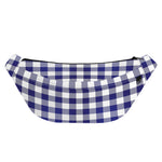 Navy And White Buffalo Check Print Fanny Pack