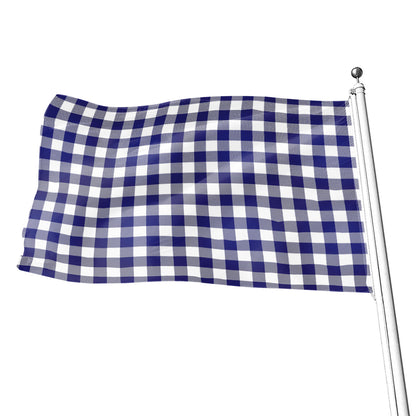 Navy And White Buffalo Check Print Flag