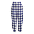 Navy And White Buffalo Check Print Fleece Lined Knit Pants