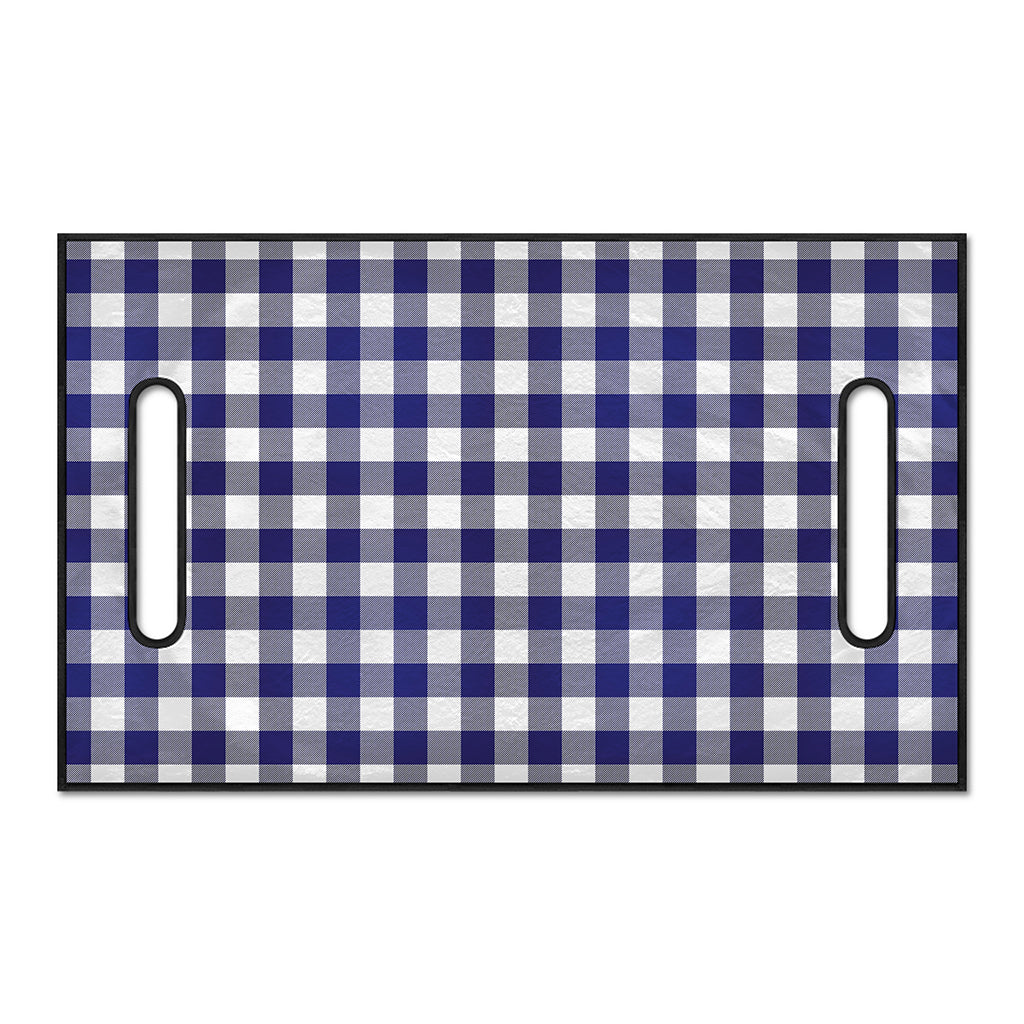 Navy And White Buffalo Check Print Golf Cart Seat Cover