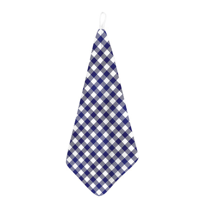 Navy And White Buffalo Check Print Hand Towel
