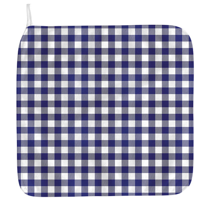 Navy And White Buffalo Check Print Hand Towel