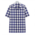 Navy And White Buffalo Check Print Hawaiian Shirt