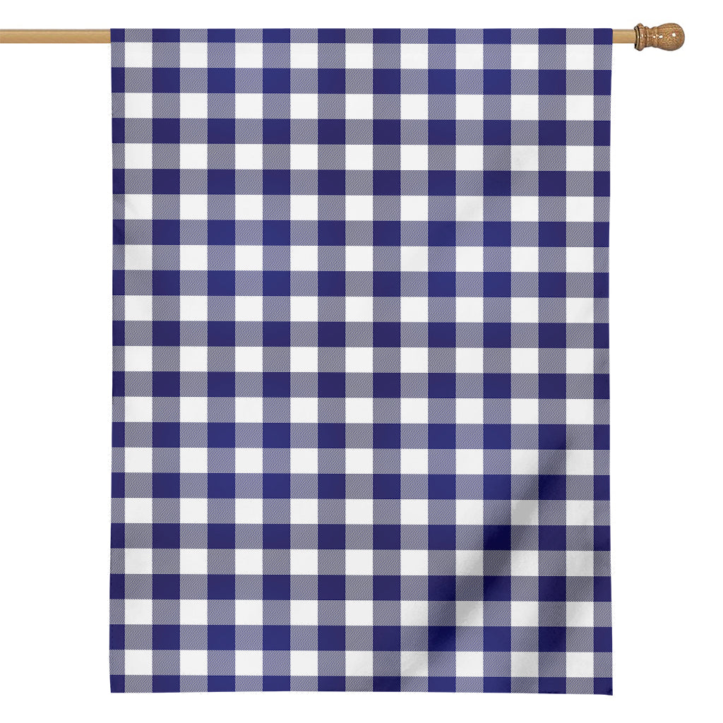 Navy And White Buffalo Check Print House Flag