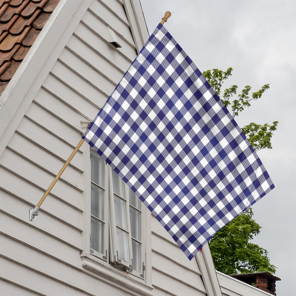Navy And White Buffalo Check Print House Flag