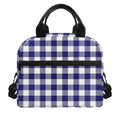 Navy And White Buffalo Check Print Insulated Lunch Bag