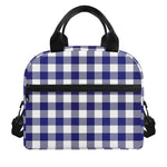 Navy And White Buffalo Check Print Insulated Lunch Bag