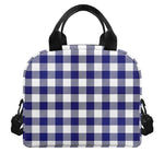 Navy And White Buffalo Check Print Insulated Lunch Bag