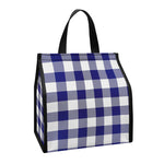 Navy And White Buffalo Check Print Insulated Lunch Tote