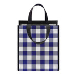 Navy And White Buffalo Check Print Insulated Lunch Tote