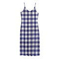Navy And White Buffalo Check Print Jersey Midi Cami Dress