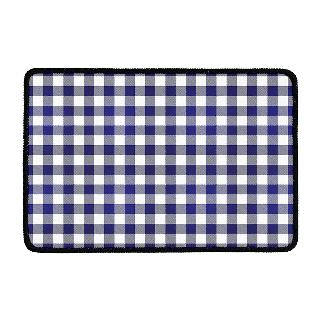 Navy And White Buffalo Check Print Kitchen Mat