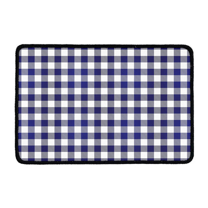 Navy And White Buffalo Check Print Kitchen Mat
