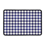 Navy And White Buffalo Check Print Kitchen Mat