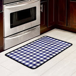 Navy And White Buffalo Check Print Kitchen Mat