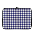 Navy And White Buffalo Check Print Laptop Sleeve