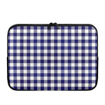 Navy And White Buffalo Check Print Laptop Sleeve