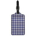 Navy And White Buffalo Check Print Luggage Tag