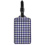 Navy And White Buffalo Check Print Luggage Tag