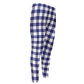 Navy And White Buffalo Check Print Men's Compression Pants