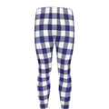 Navy And White Buffalo Check Print Men's Leggings