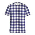 Navy And White Buffalo Check Print Men's Athletic T-Shirt
