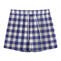 Navy And White Buffalo Check Print Mesh Shorts