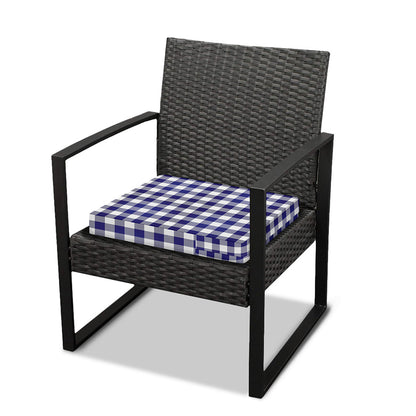 Navy And White Buffalo Check Print Outdoor Seat Cushion Cover