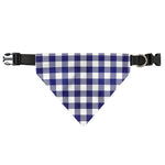 Navy And White Buffalo Check Print Over The Collar Dog Bandana