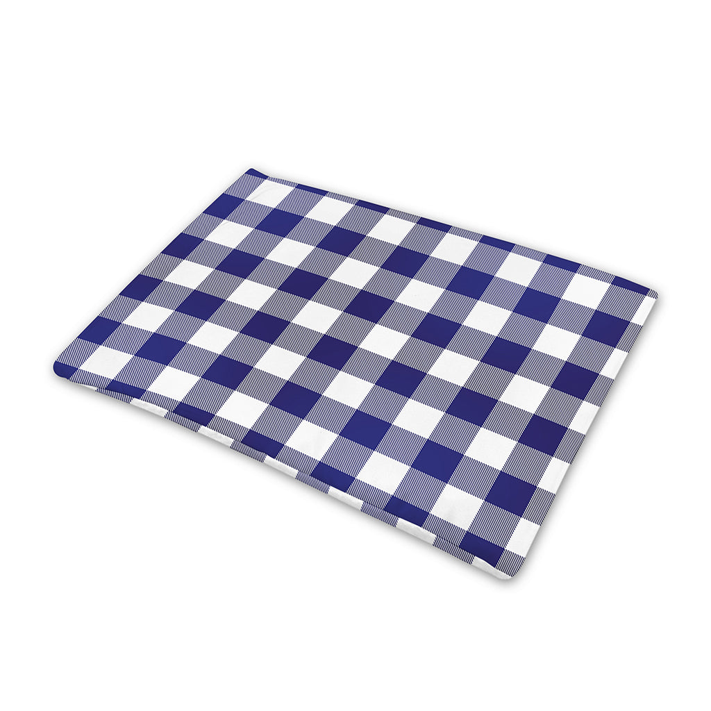 Navy And White Buffalo Check Print Pet Cooling Mat Cover