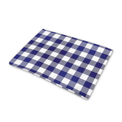 Navy And White Buffalo Check Print Pet Cooling Mat Cover