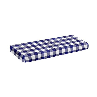 Navy And White Buffalo Check Print Piano Keyboard Cover