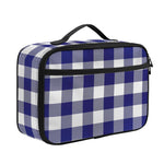 Navy And White Buffalo Check Print Portable Lunch Bag