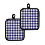 Navy And White Buffalo Check Print Pot Holders