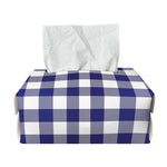 Navy And White Buffalo Check Print Rectangle Tissue Box Cover