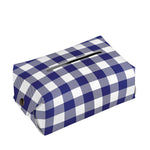 Navy And White Buffalo Check Print Rectangle Tissue Box Cover