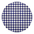 Navy And White Buffalo Check Print Round Blanket